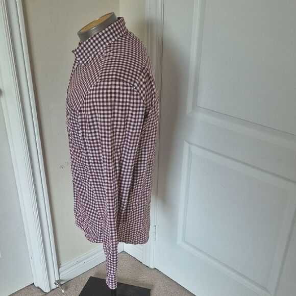 Lacoste Burgundy and White Checkered Shirt - Picture 4 of 16